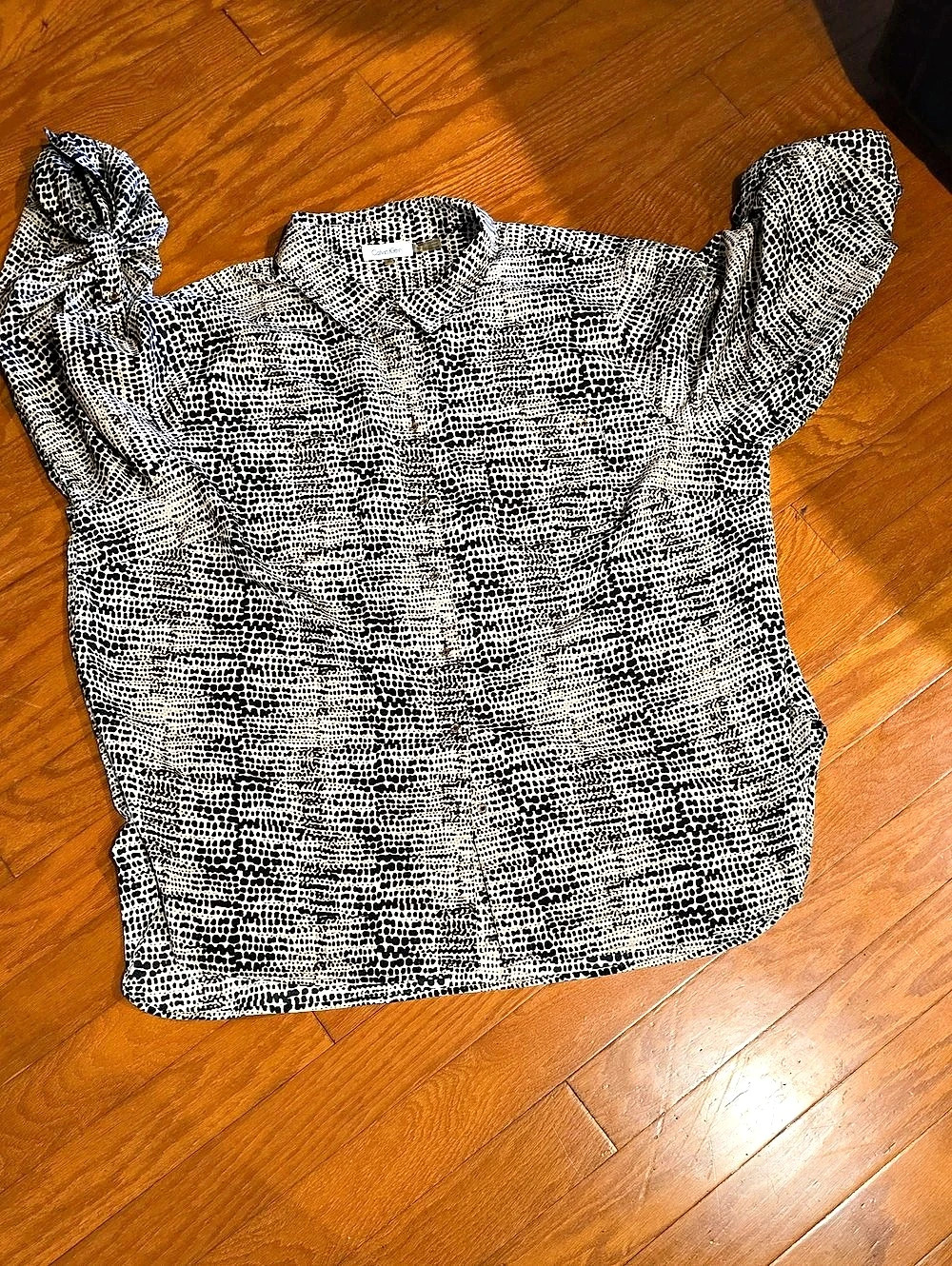 Calvin Klein Animal Print Blouse in Brown & Black Size 3xLike New